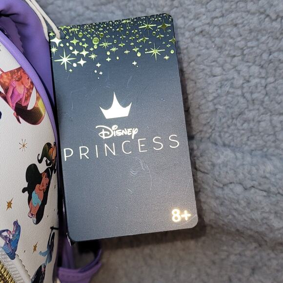 Loungefly Disney Princess Mini Backpack Princess Silhouette Purple White NEW - Picture 11 of 11